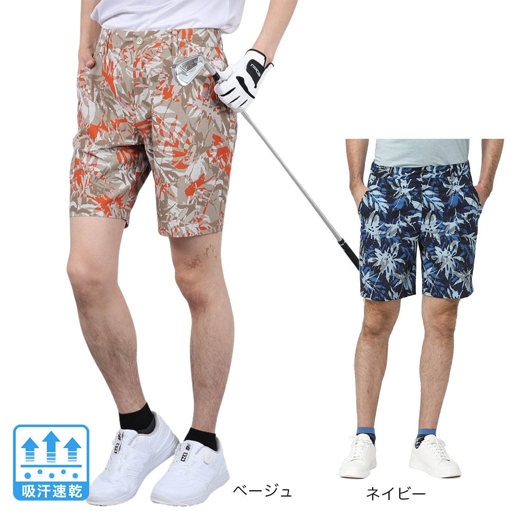 ROSASEN（メンズ）ゴルフウェア ミニリップ プリント ショートパンツ 044-71442-098 吸水速乾