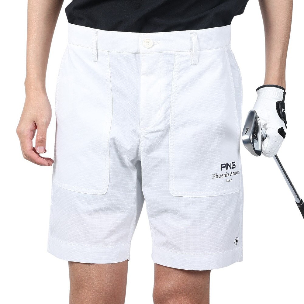ピン（PING）（メンズ）ゴルフウェア 接触冷感 吸汗速乾 全方向ストレッチリップストップ ショートパンツ 621-4132305-030