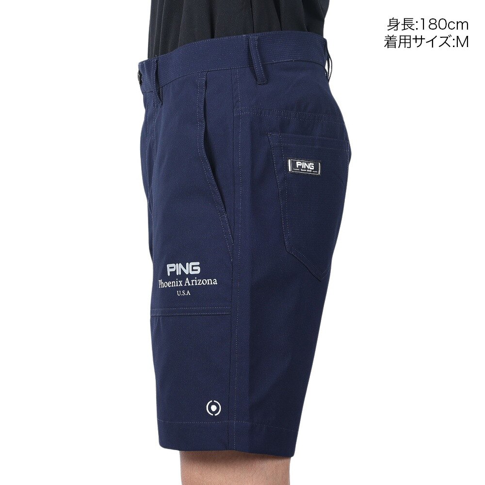 ピン（PING）（メンズ）ゴルフウェア 接触冷感 吸汗速乾 全方向ストレッチリップストップ ショートパンツ 621-4132305-120
