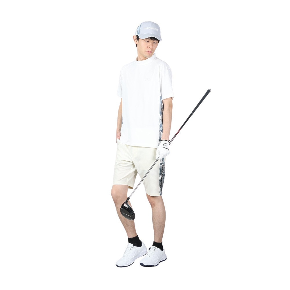 トランスコンチネンツ（TRANS CONTINENTS）（メンズ）ゴルフウェア 幾何柄 切替ショートパンツ 24WTRX04-IV