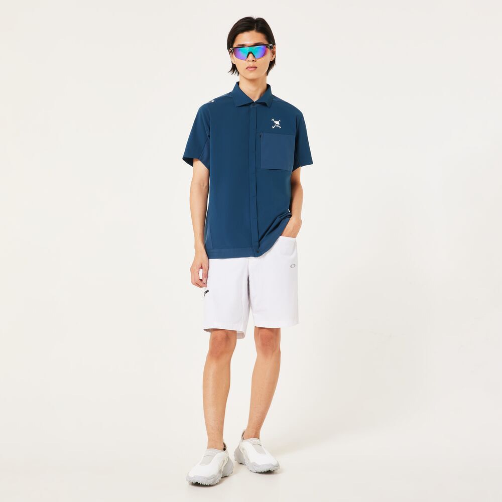オークリー（OAKLEY）（メンズ）ゴルフウェア 接触冷感 SKULL OCS STAPLE ショートパンツ FOA407610-100