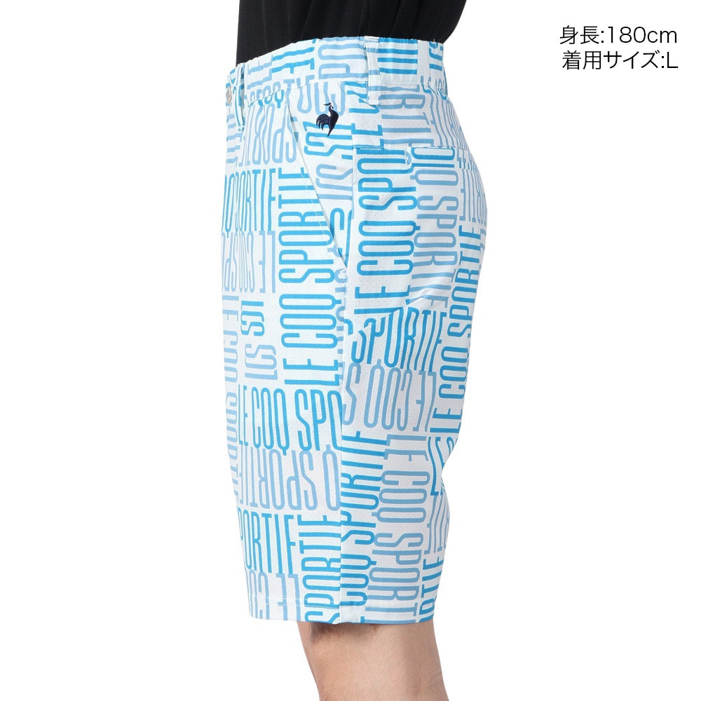 ルコックスポルティフ（lecoqsportif）（メンズ）ゴルフウェア 接触冷感 総柄ハーフパンツ LG5SHP01M BL00