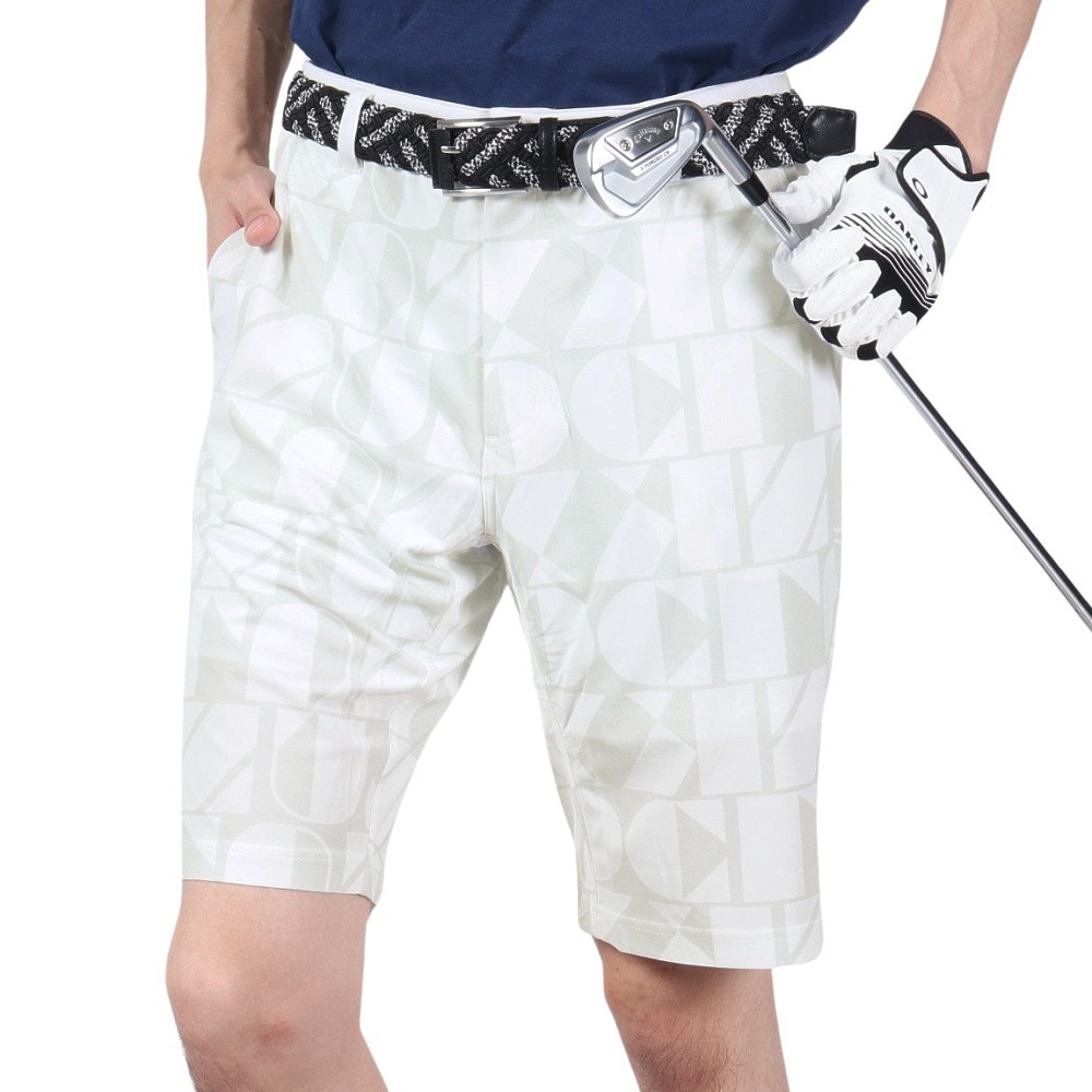 クランク ゴルフウェア 冷感 涼しい ひんやり 快適 夏 吸汗速乾 氷撃ショートパンツ ハーフパンツ CL5MTC22 WHT. Ｍ 10 ゴルフ画像