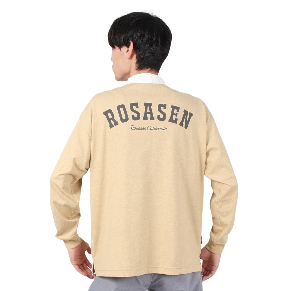 ROSASEN（メンズ）ゴルフウェア 吸水 速乾 ラグジャー長袖ポロシャツ 044-26211-052