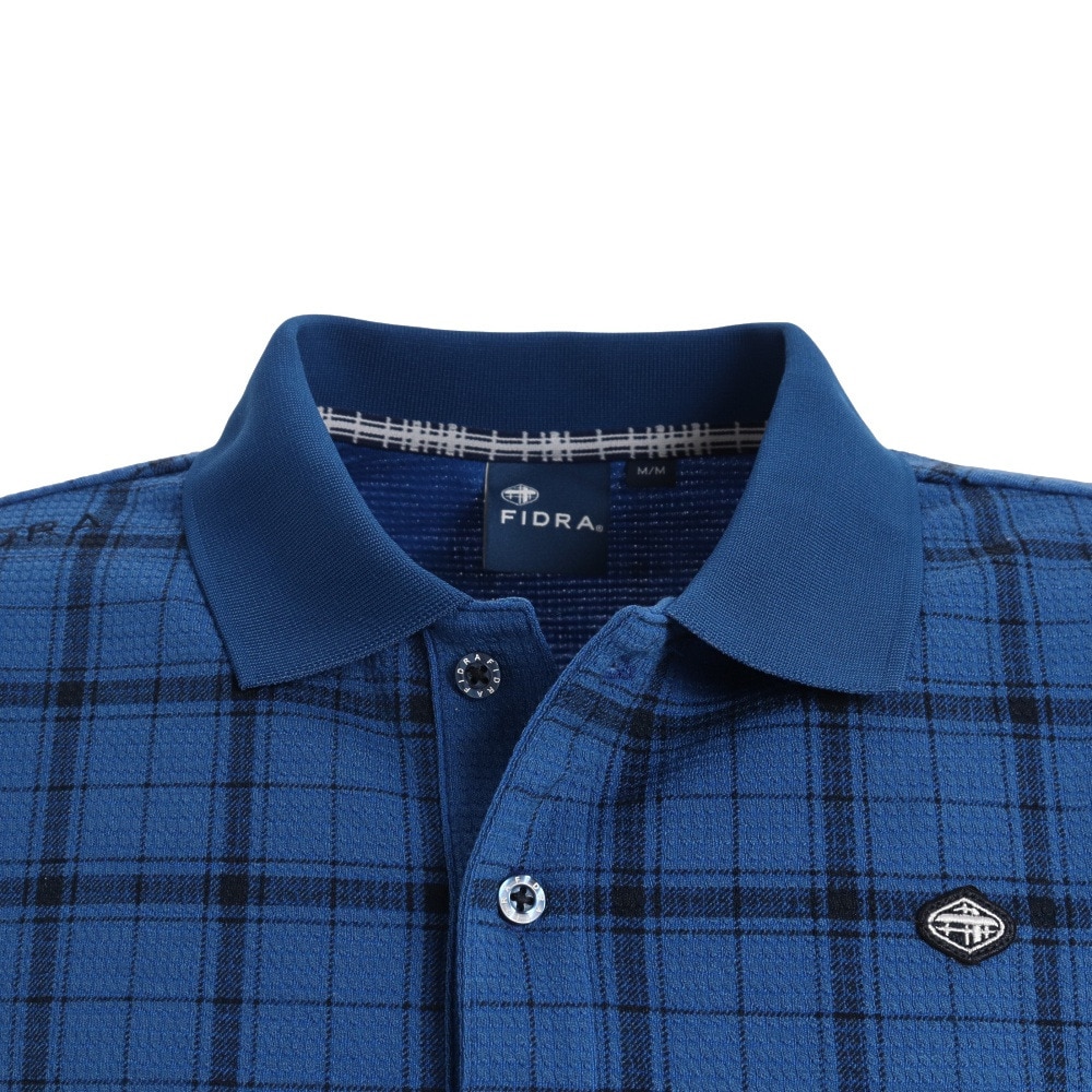フィドラ（FIDRA）（メンズ）ゴルフウェア 防寒 吸湿 発熱 消臭 ストレッチ ウール混 長袖ポロシャツ FD5NTG39 BLU