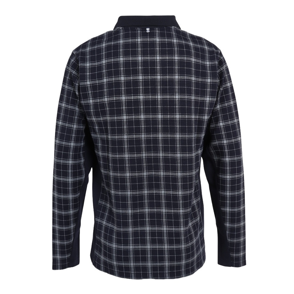 フィドラ（FIDRA）（メンズ）ゴルフウェア 防寒 吸湿 発熱 消臭 ストレッチ ウール混 長袖ポロシャツ FD5NTG39 NVY