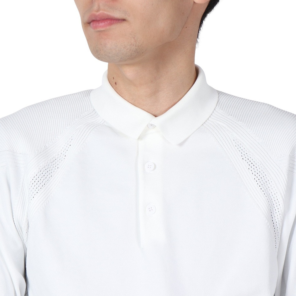 アディダス（adidas）（メンズ）ゴルフウェア 透湿性 通気性 爽やか PRIMEKNIT 長袖ポロシャツ LOL44-HG1656WH st★★★