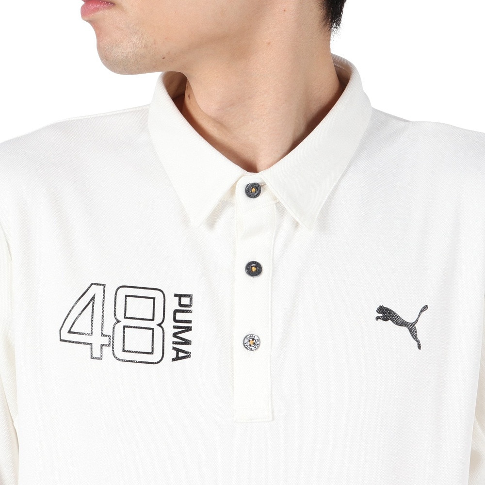 プーマ（PUMA）（メンズ）ゴルフウェア AOPメタルプリント 長袖ポロシャツ 539362-03