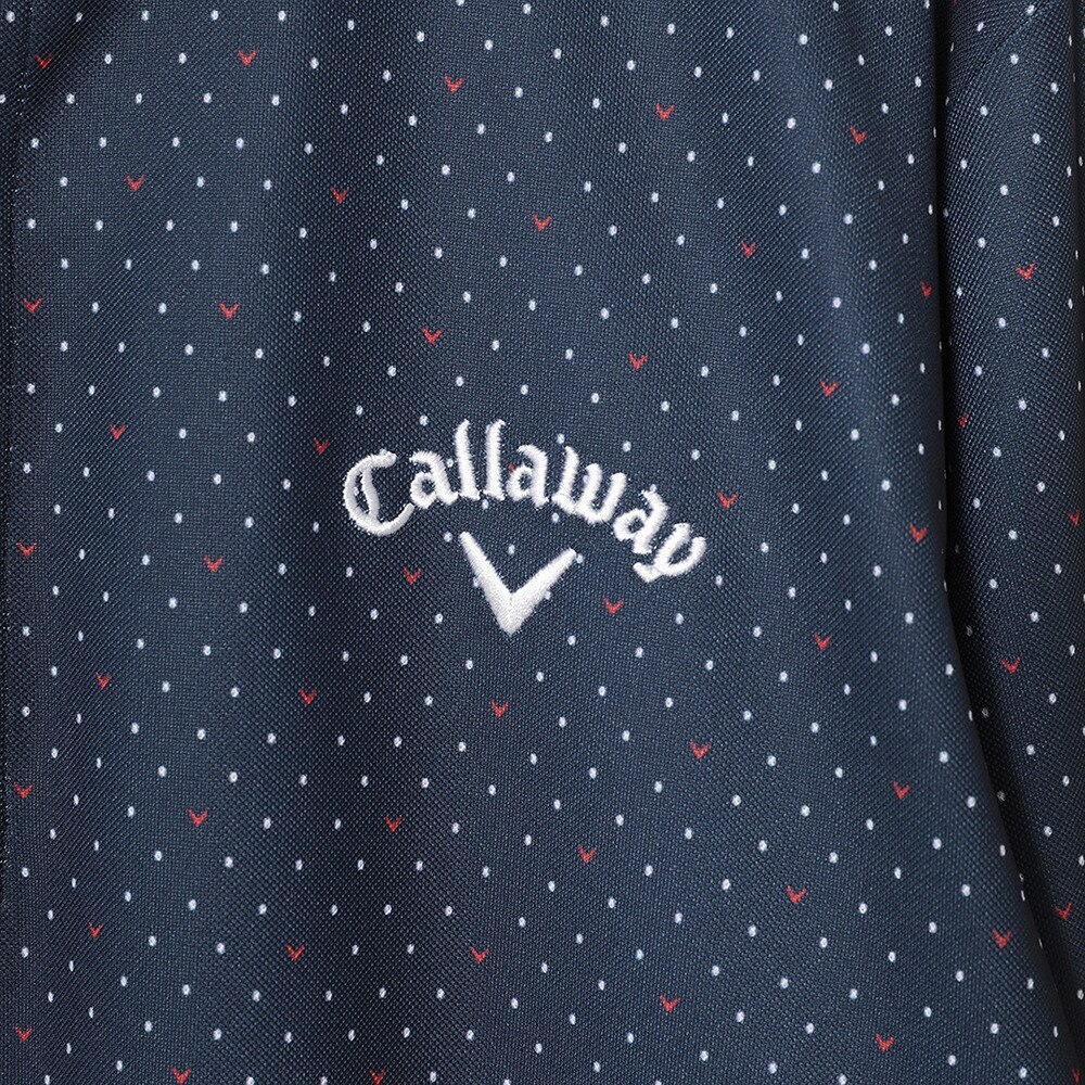 キャロウェイ（CALLAWAY）（メンズ）ゴルフウェア ストレッチ 吸汗 速乾 UPF15 抗菌 ドットプリントカノコ長袖シャツ C22233101-1120