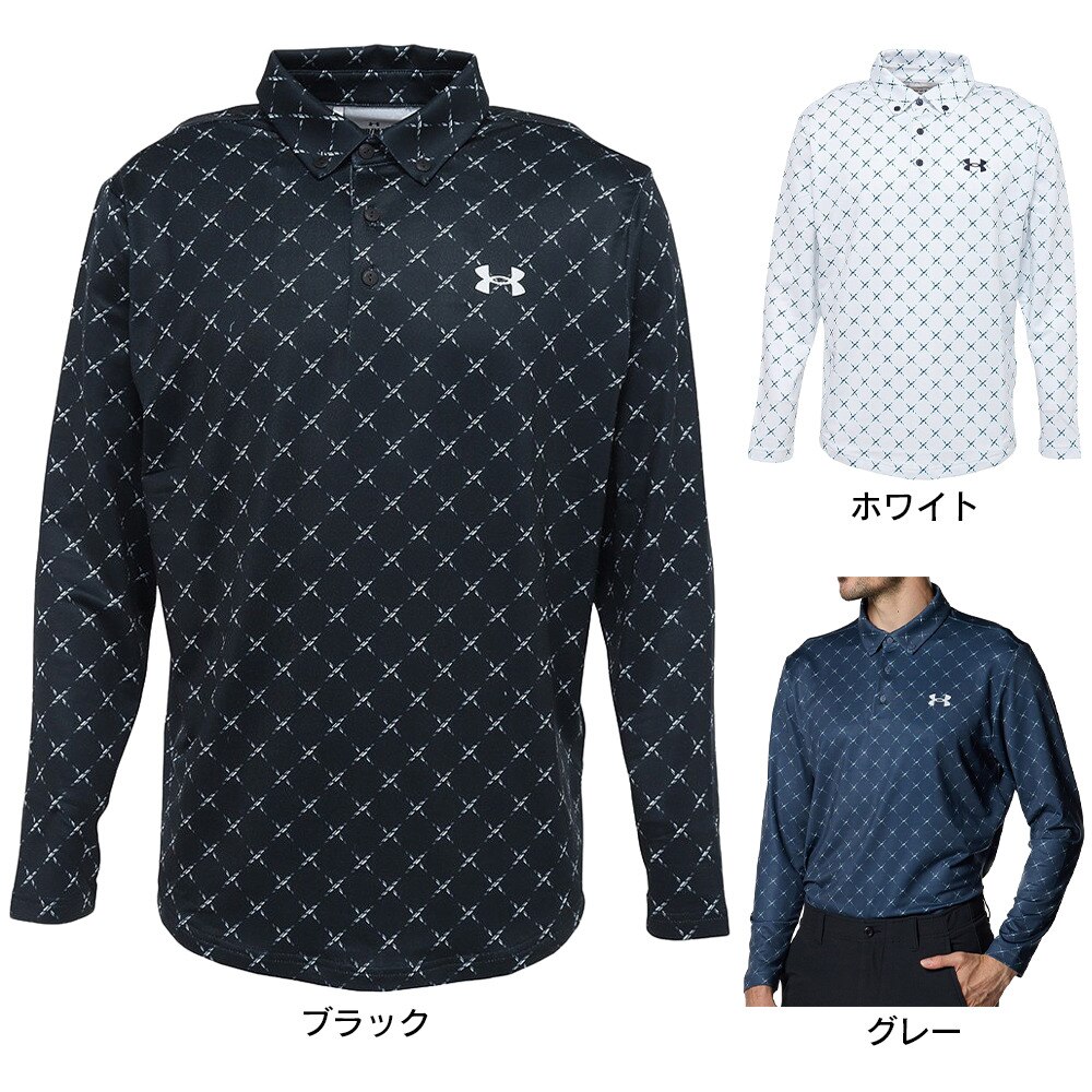 アンダーアーマー（UNDER ARMOUR）（メンズ）ゴルフウェア プレイオフ デュース 長袖 ポロシャツ 1381280 100