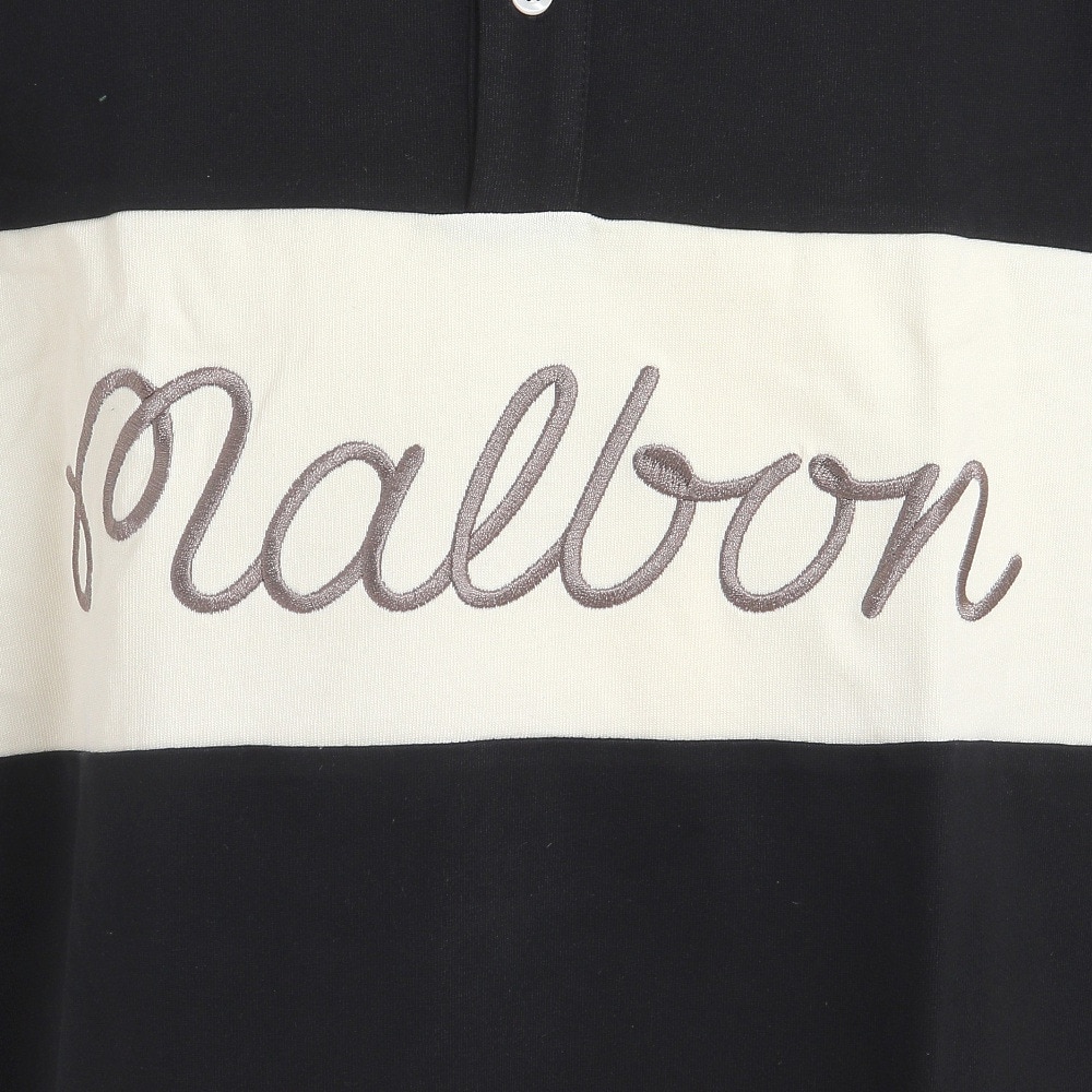 マルボンゴルフ（Malbon Glolf）（メンズ）ゴルフウェア ポロシャツ Murray Long Sleeve Polo M-7609-BLK