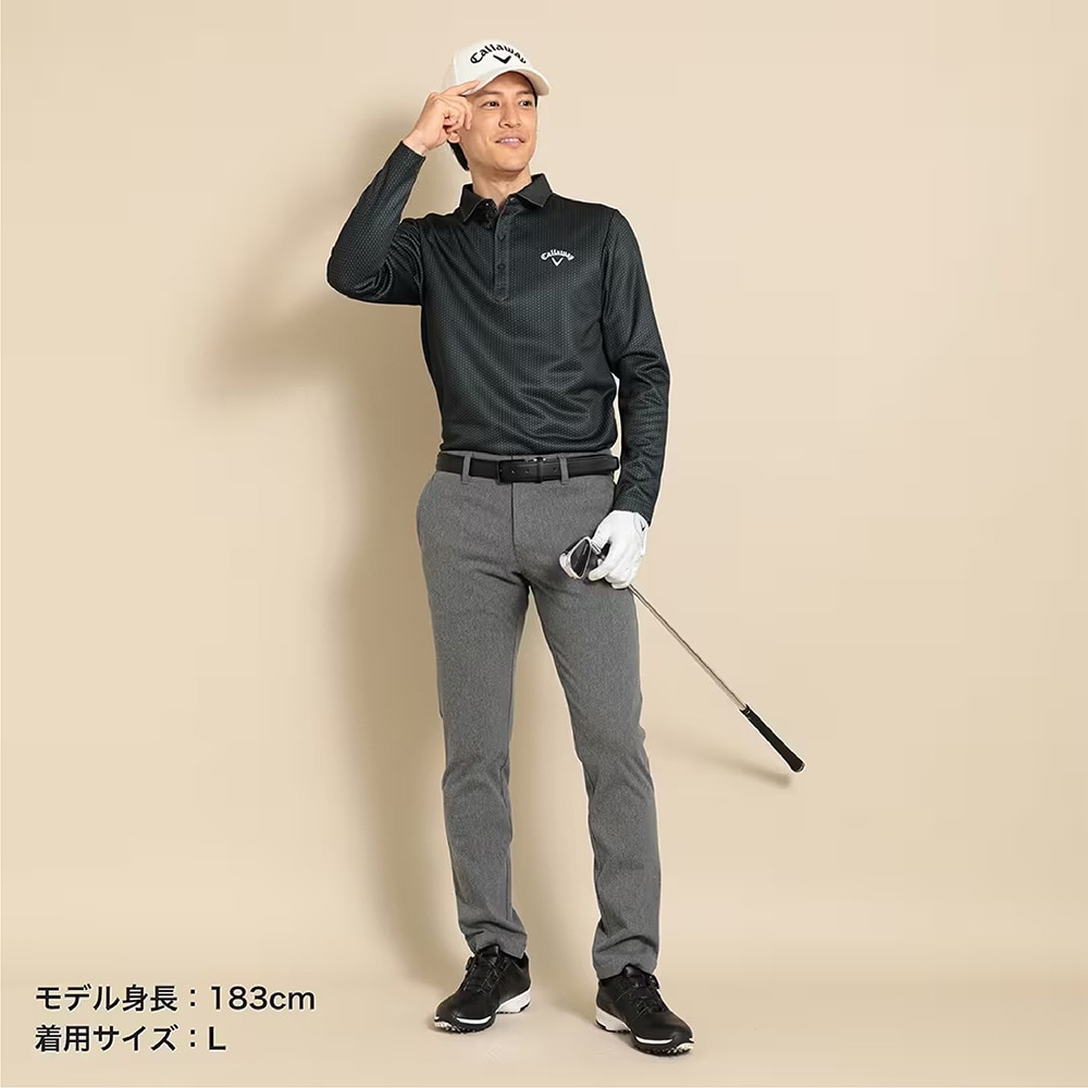 キャロウェイ（CALLAWAY）（メンズ）ゴルフウェア 裏起毛 幾何学プリント 長袖シャツ C23233113-1010