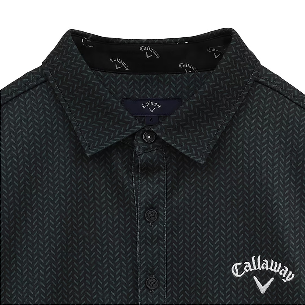 キャロウェイ（CALLAWAY）（メンズ）ゴルフウェア 裏起毛 幾何学プリント 長袖シャツ C23233113-1010
