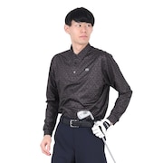 (メンズ)ゴルフウェア 長袖 スタンダード ポロシャツ 7AI020-0BLK