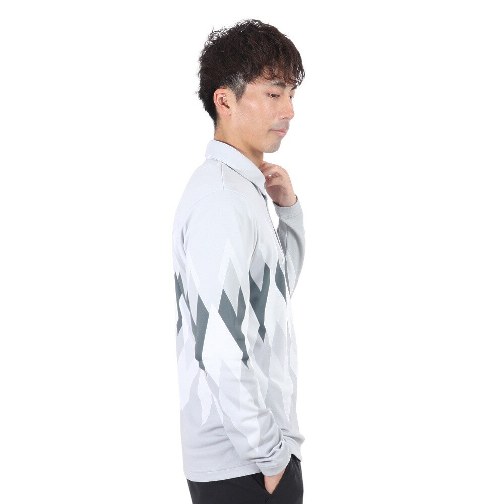 マンシングウエア（MUNSING WEAR）（メンズ）ゴルフウェア 保温 吸汗 HEATNAVIアーガイルパネルプリント長袖シャツ MGMWJB07 GY00
