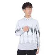 マンシングウエア(MUNSING WEAR)(メンズ)ゴルフウェア 保温 吸汗 HEATNAVIアーガイルパネルプリント長袖シャツ MGMWJB07 GY00