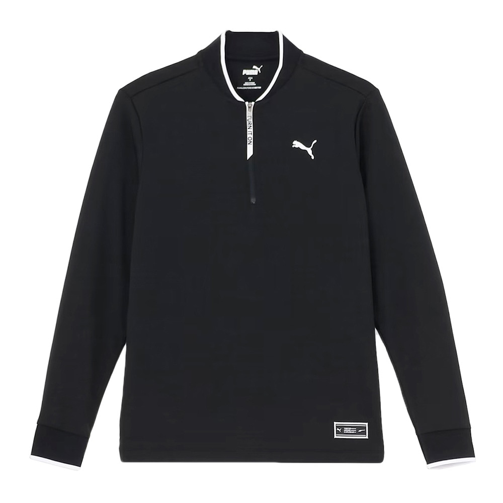 プーマ（PUMA）（メンズ）ゴルフウェア ストレッチ クォータージップ ポロシャツ 長袖 624912-01