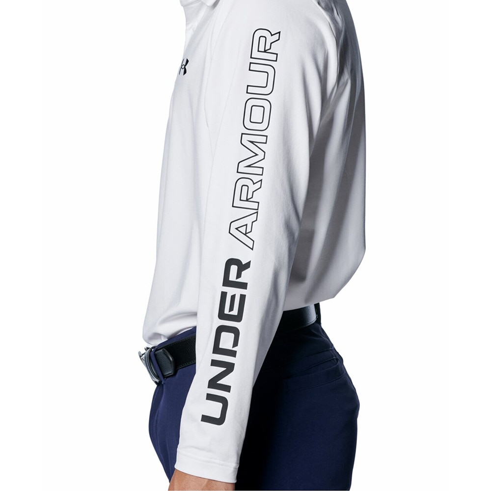 アンダーアーマー（UNDER ARMOUR）（メンズ）ゴルフウェア PlayoffWordmark長袖ポロシャツ 1388305 100