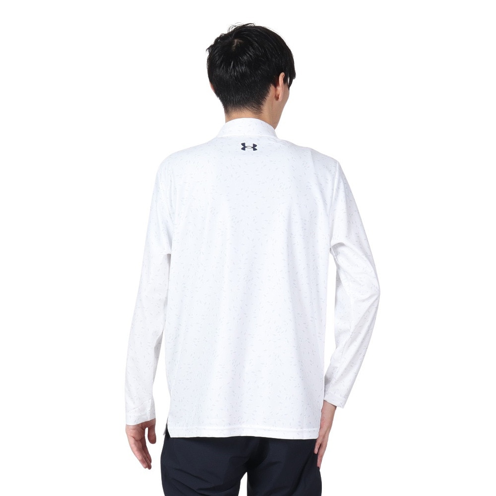 アンダーアーマー（UNDER ARMOUR）（メンズ）ゴルフウェア Mid ロゴ ロングスリーブ ポロシャツ 1388812 100