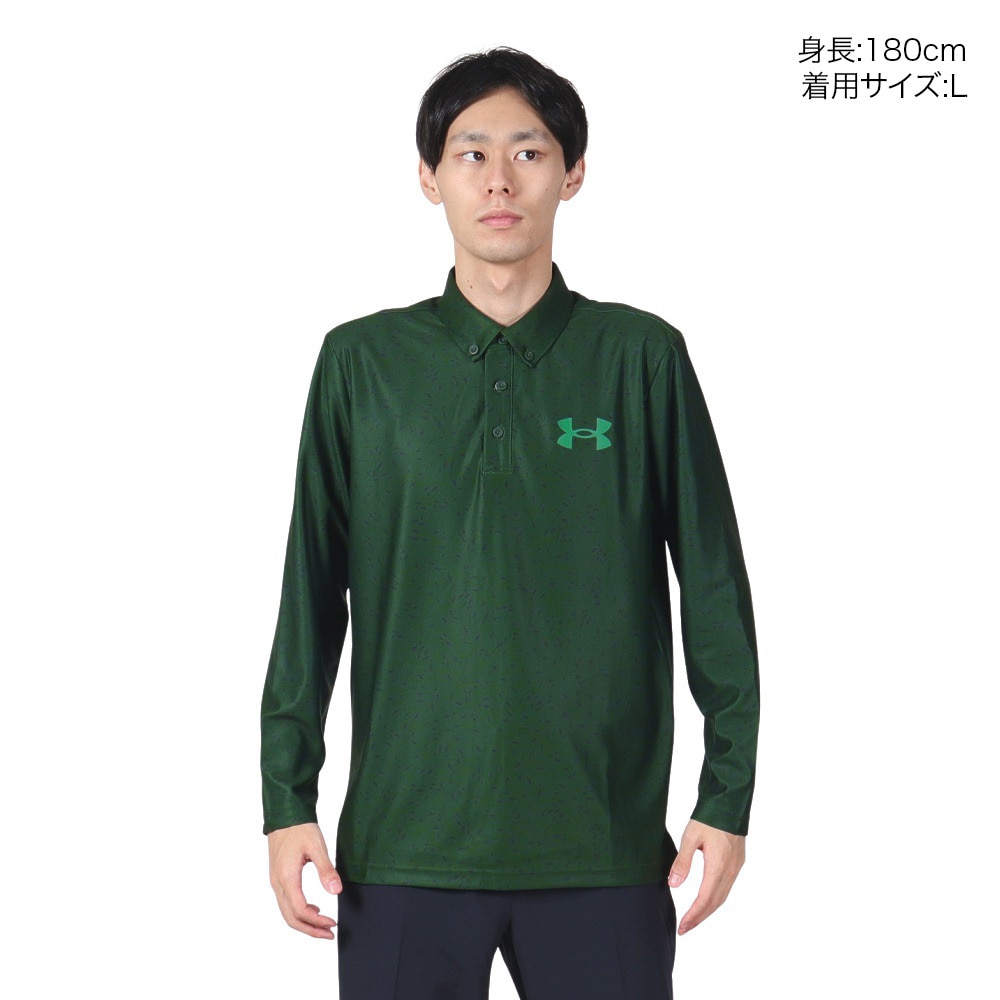 アンダーアーマー（UNDER ARMOUR）（メンズ）ゴルフウェア Mid Logo 長袖ポロシャツ 1388812 301
