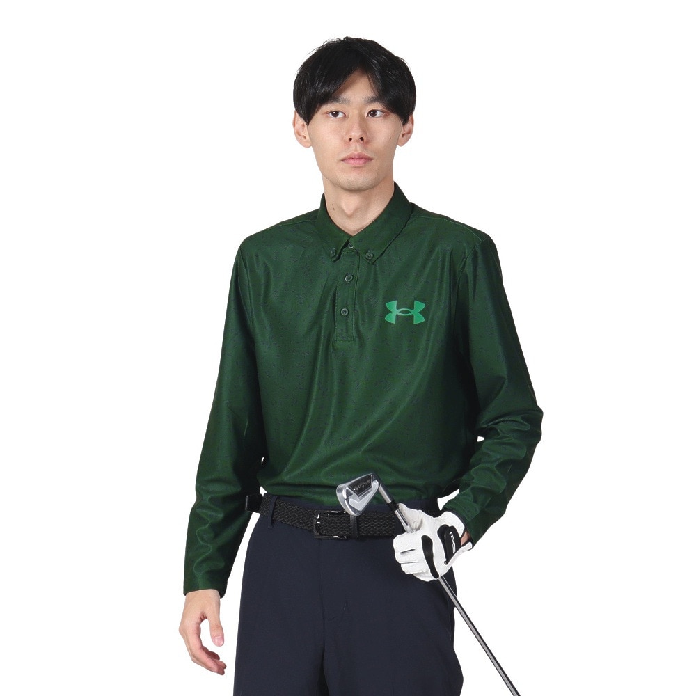 アンダーアーマー（UNDER ARMOUR）（メンズ）ゴルフウェア Mid Logo 長袖ポロシャツ 1388812 301