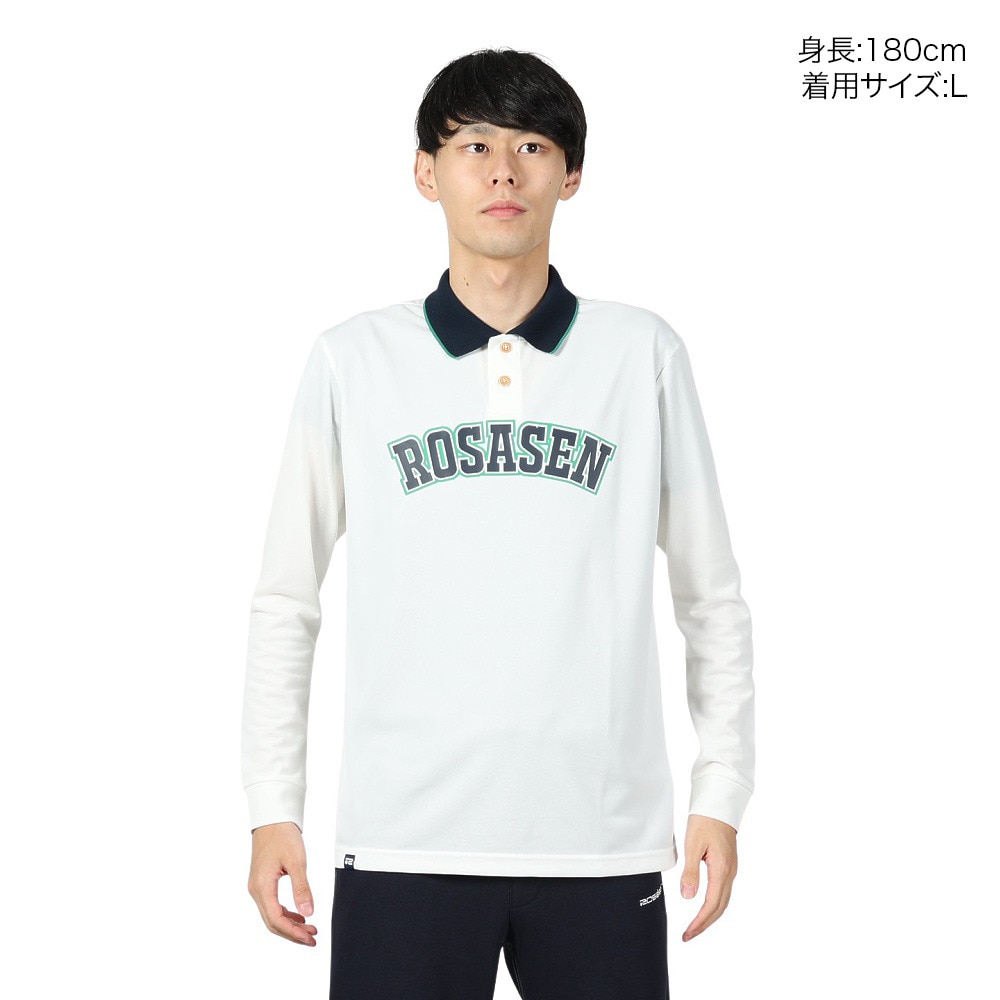 ROSASEN（メンズ）ゴルフウェア 吸水速乾カノコストレッチ 長袖ポロシャツ 044-22812-005-24AW