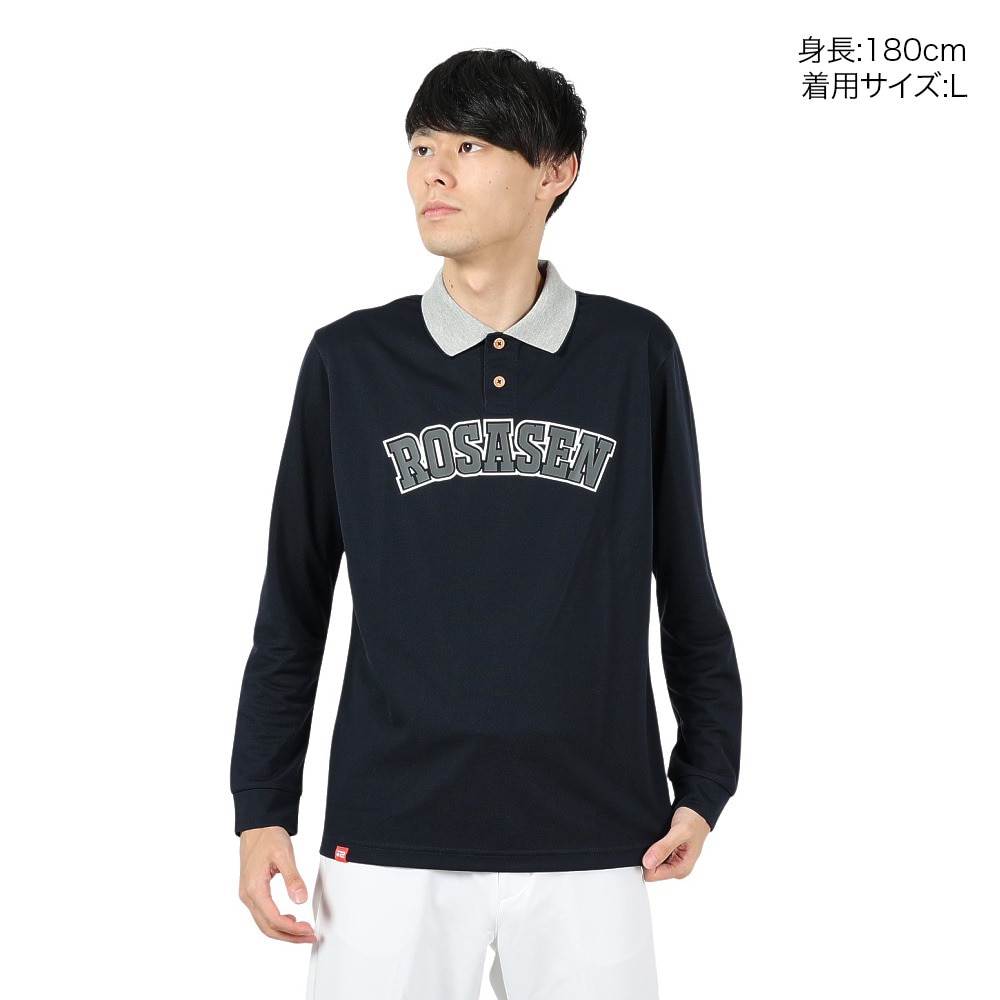ROSASEN（メンズ）ゴルフウェア 吸水速乾 カノコストレッチ 長袖ポロシャツ 044-22812-098-24AW