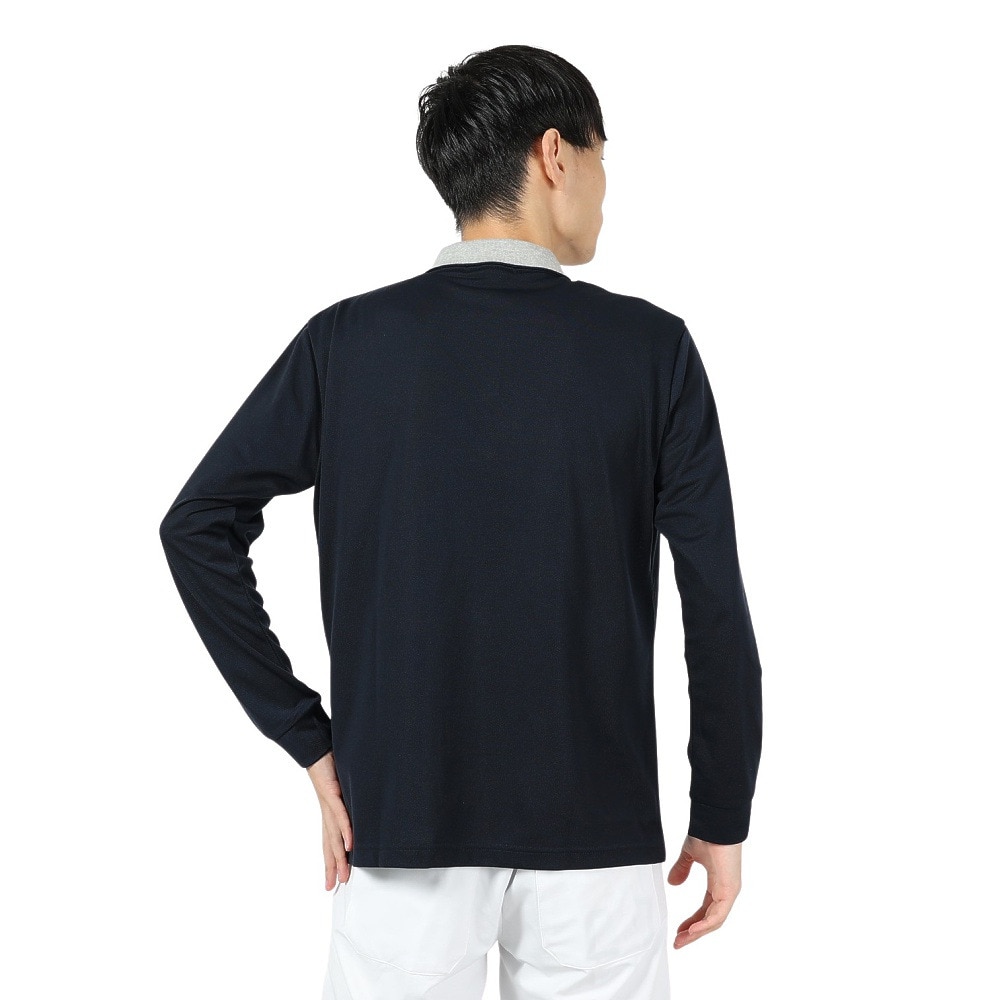 ROSASEN（メンズ）ゴルフウェア 吸水速乾 カノコストレッチ 長袖ポロシャツ 044-22812-098-24AW