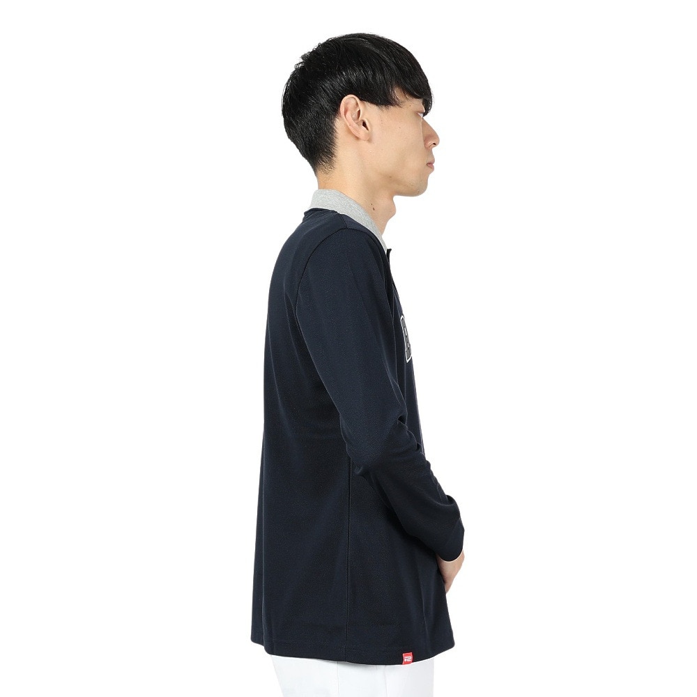 ROSASEN（メンズ）ゴルフウェア 吸水速乾 カノコストレッチ 長袖ポロシャツ 044-22812-098-24AW