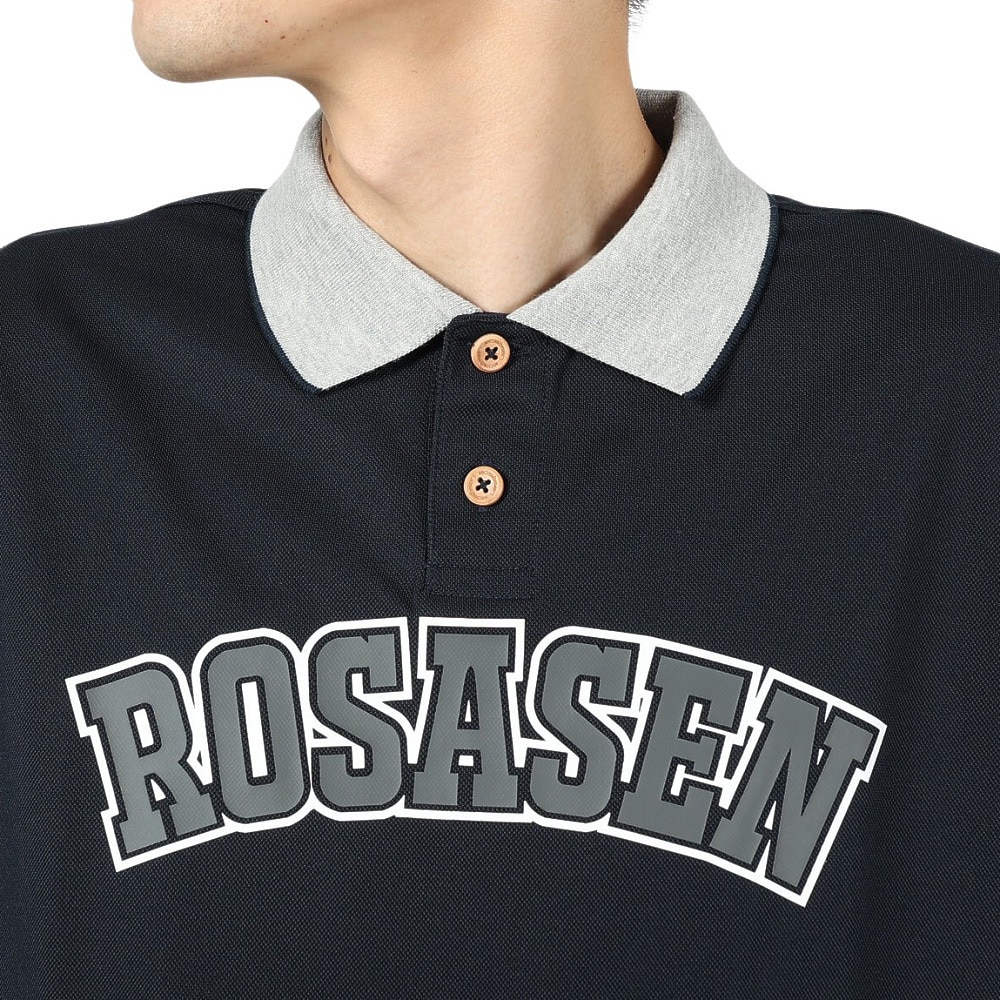 ROSASEN（メンズ）ゴルフウェア 吸水速乾 カノコストレッチ 長袖ポロシャツ 044-22812-098-24AW