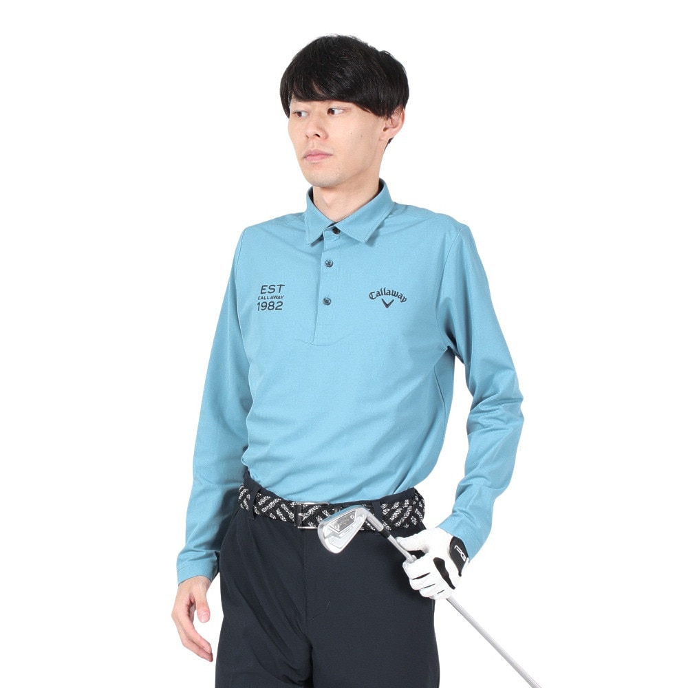 キャロウェイ（CALLAWAY）（メンズ）ゴルフウェア 吸汗速乾 軽量 カノコ 長袖シャツ C24233100-1110
