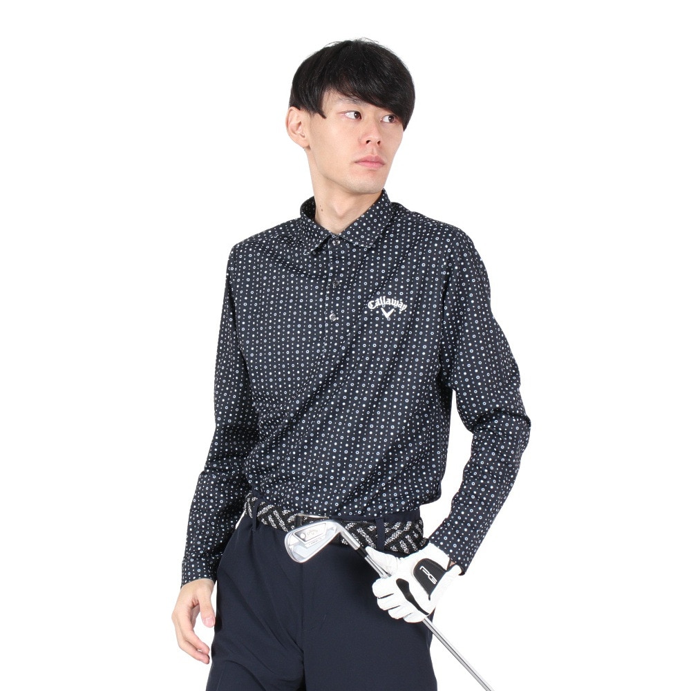キャロウェイ（CALLAWAY）（メンズ）ゴルフウェア 吸汗速乾 長袖 フラワープリント オニカノコシャツ C24233107-1010