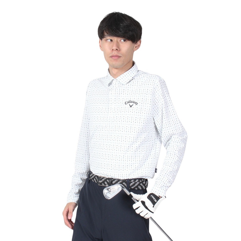 キャロウェイ（CALLAWAY）（メンズ）ゴルフウェア 吸汗速乾 長袖 フラワープリント オニカノコシャツ C24233107-1030