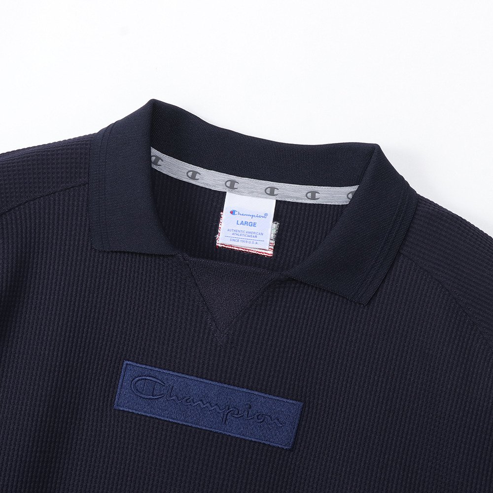 チャンピオン（CHAMPION）（メンズ）ゴルフウェア 保温 吸汗速乾 ロングスリーブポロシャツ C3-AG408 370