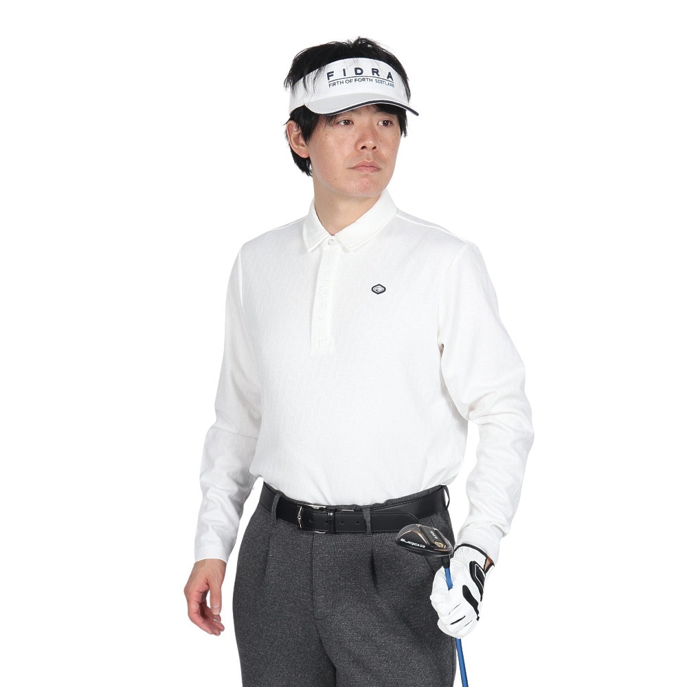 フィドラ（FIDRA）（メンズ）ゴルフウェア 裏起毛 長袖 ポロシャツ FD5STG26 WHT