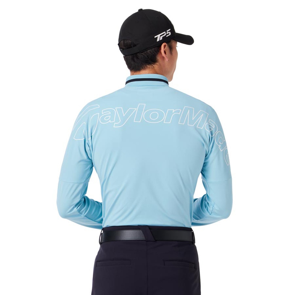テーラーメイド　長袖ポロシャツ　Mサイズ　ブルー テーラーメイド 長袖ポロシャツ Mサイズ ブルー TaylorMade