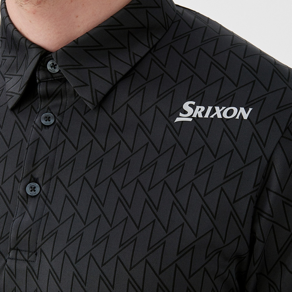 スリクソン（SRIXON）（メンズ）ゴルフウェア 吸汗速乾 長袖 ウェーブフォームパターンジャカードロングスリーブシャツ RG4FLS05M GY00