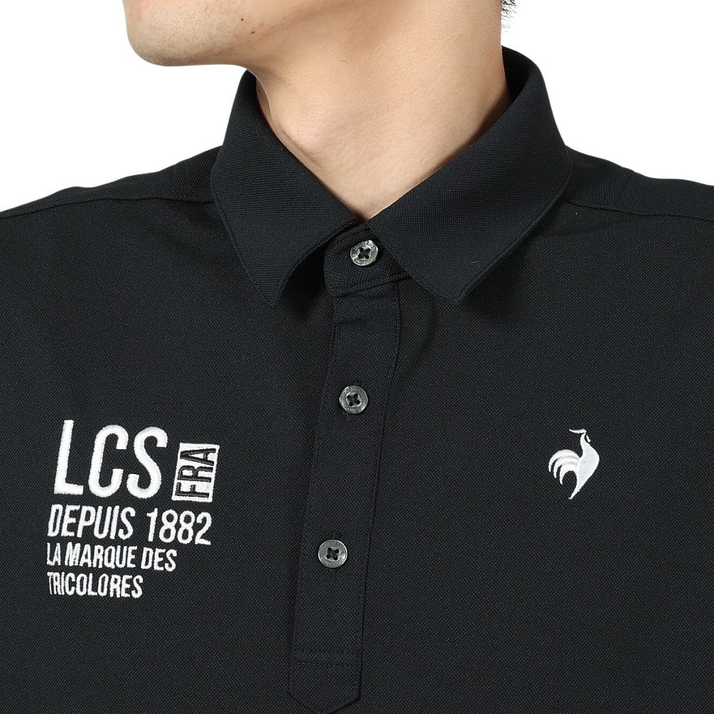 ルコックスポルティフ（lecoqsportif）（メンズ）ゴルフウェア 吸汗速乾 ベーシック 長袖シャツ QGMWJB00 BK00