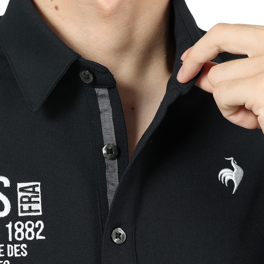 ルコックスポルティフ（lecoqsportif）（メンズ）ゴルフウェア 吸汗速乾 ベーシック 長袖シャツ QGMWJB00 BK00