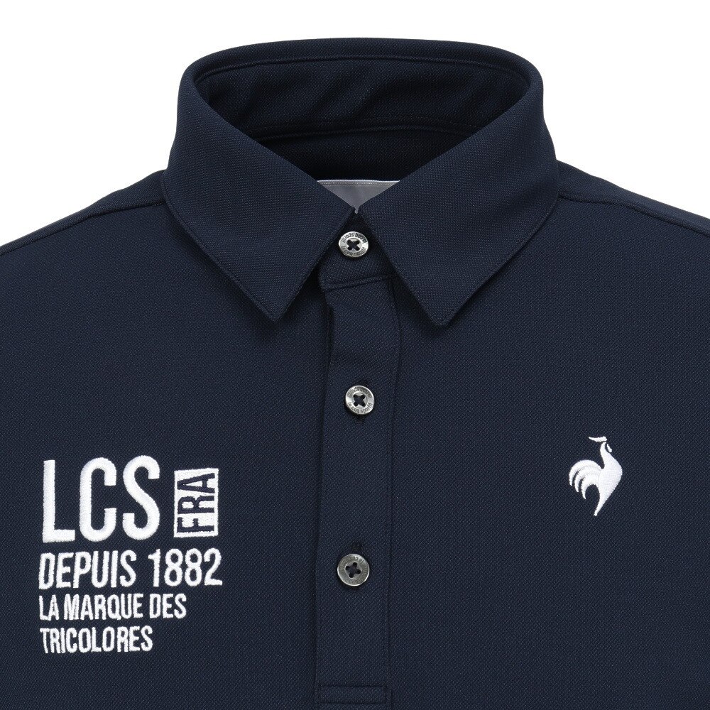 ルコックスポルティフ（lecoqsportif）（メンズ）ゴルフウェア 吸汗速乾 ベーシック 長袖シャツ QGMWJB00 NV00