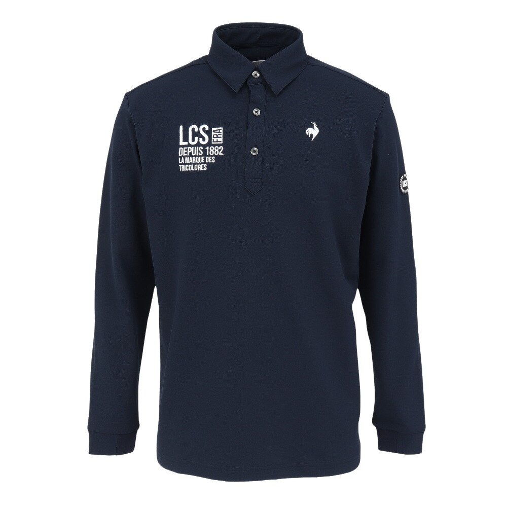 ルコックスポルティフ（lecoqsportif）（メンズ）ゴルフウェア 吸汗速乾 ベーシック 長袖シャツ QGMWJB00 NV00