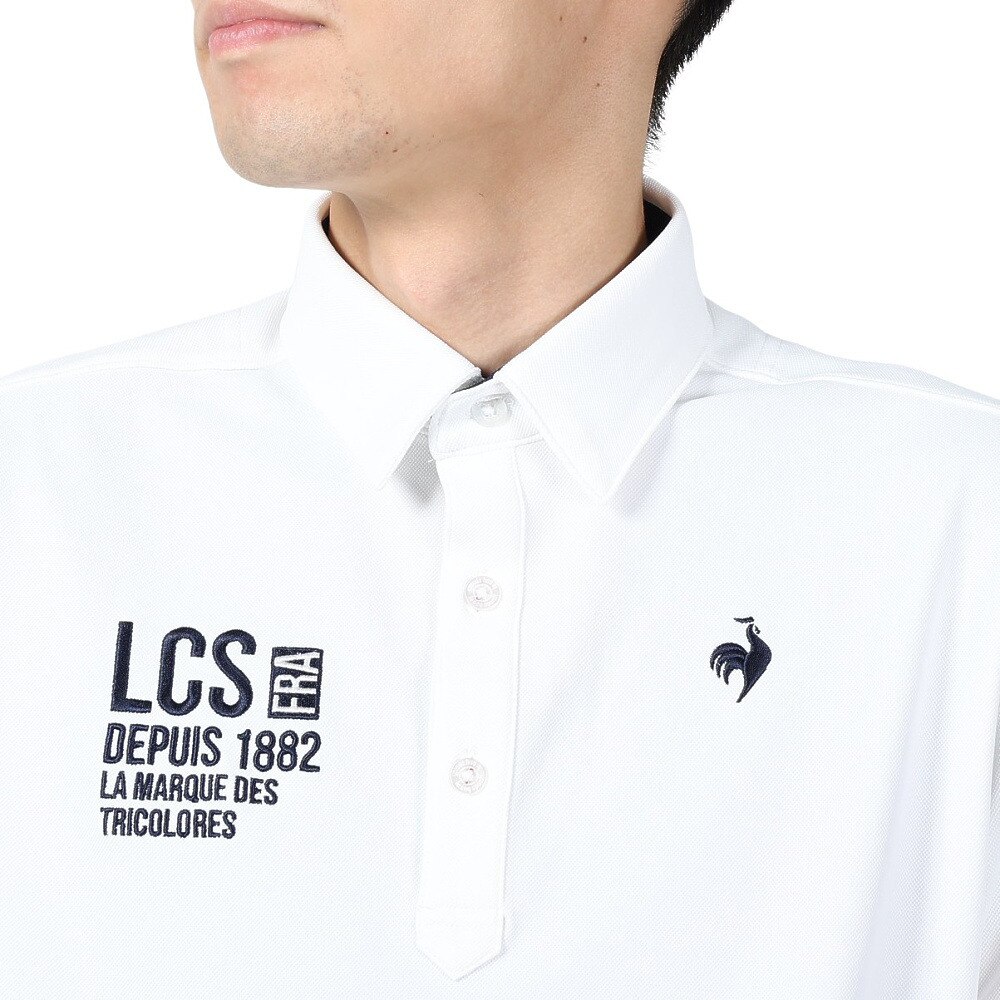ルコックスポルティフ（lecoqsportif）（メンズ）ゴルフウェア 吸汗速乾 ベーシック 長袖シャツ QGMWJB00 WH00