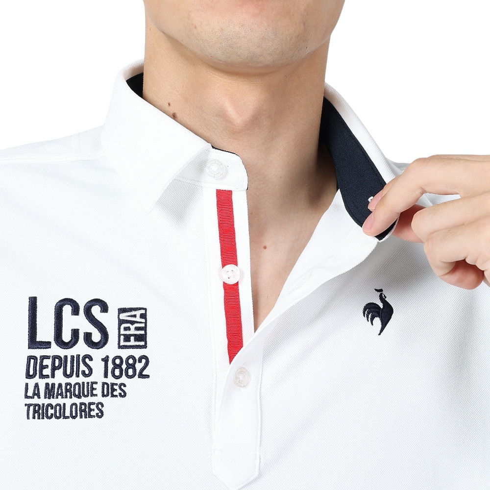 ルコックスポルティフ（lecoqsportif）（メンズ）ゴルフウェア 吸汗速乾 ベーシック 長袖シャツ QGMWJB00 WH00