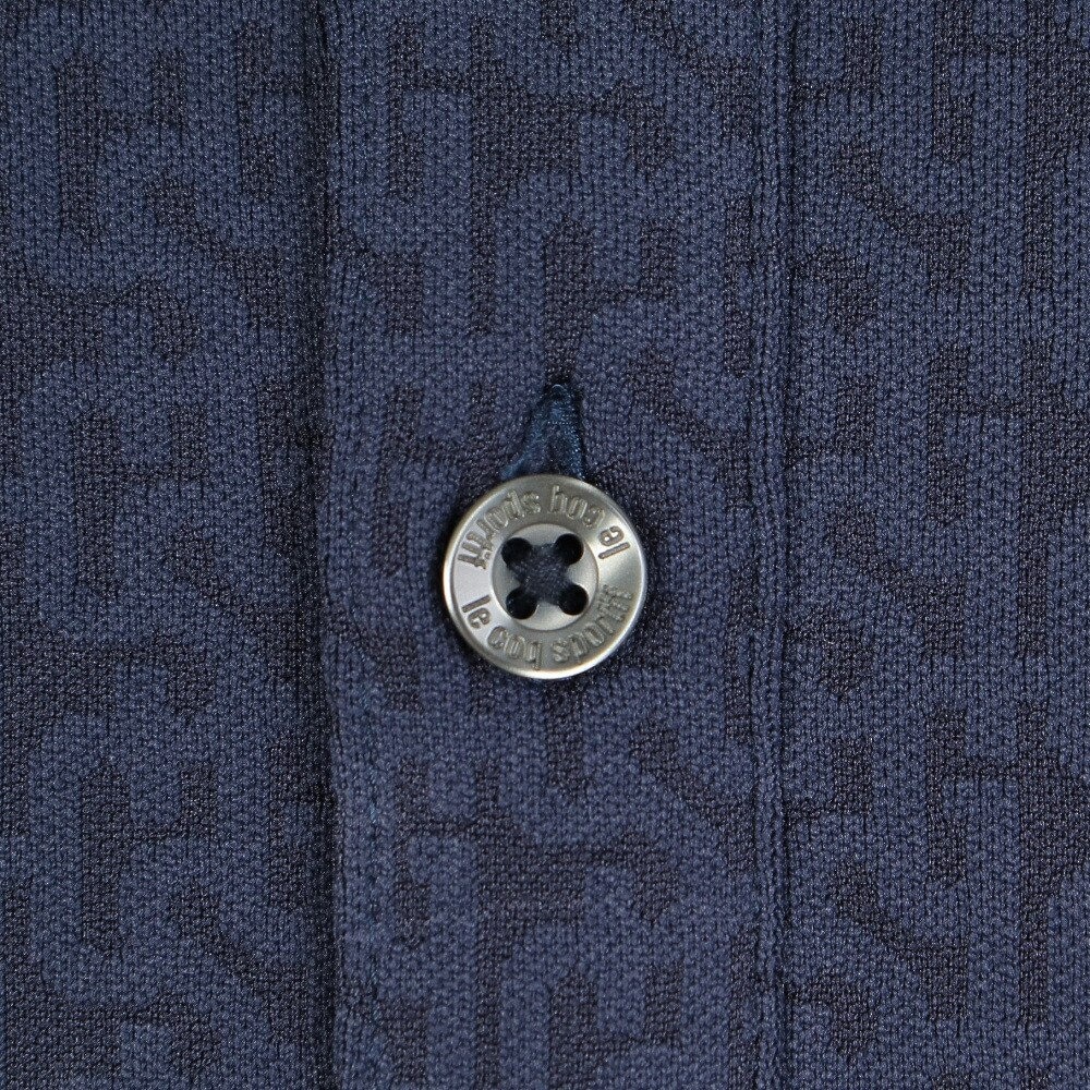 ルコックスポルティフ（lecoqsportif）（メンズ）ゴルフウェア 吸汗 速乾 地柄ジャガード長袖シャツ QGMWJB05 NV00