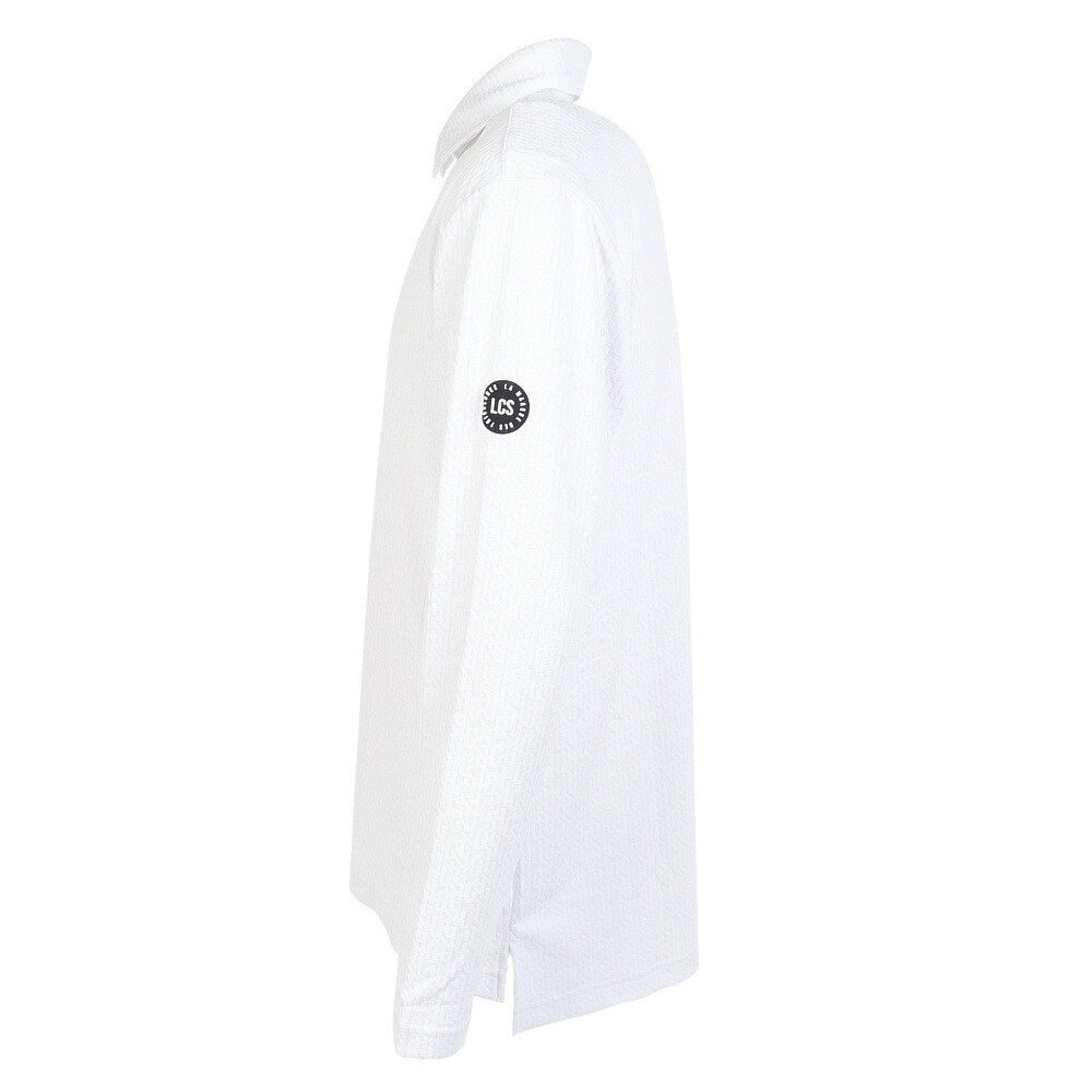 ルコックスポルティフ（lecoqsportif）（メンズ）ゴルフウェア 吸汗 速乾 地柄ジャガード長袖シャツ QGMWJB05 WH00