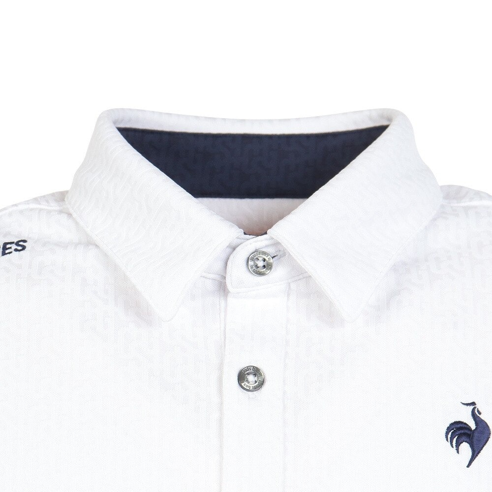 ルコックスポルティフ（lecoqsportif）（メンズ）ゴルフウェア 吸汗 速乾 地柄ジャガード長袖シャツ QGMWJB05 WH00