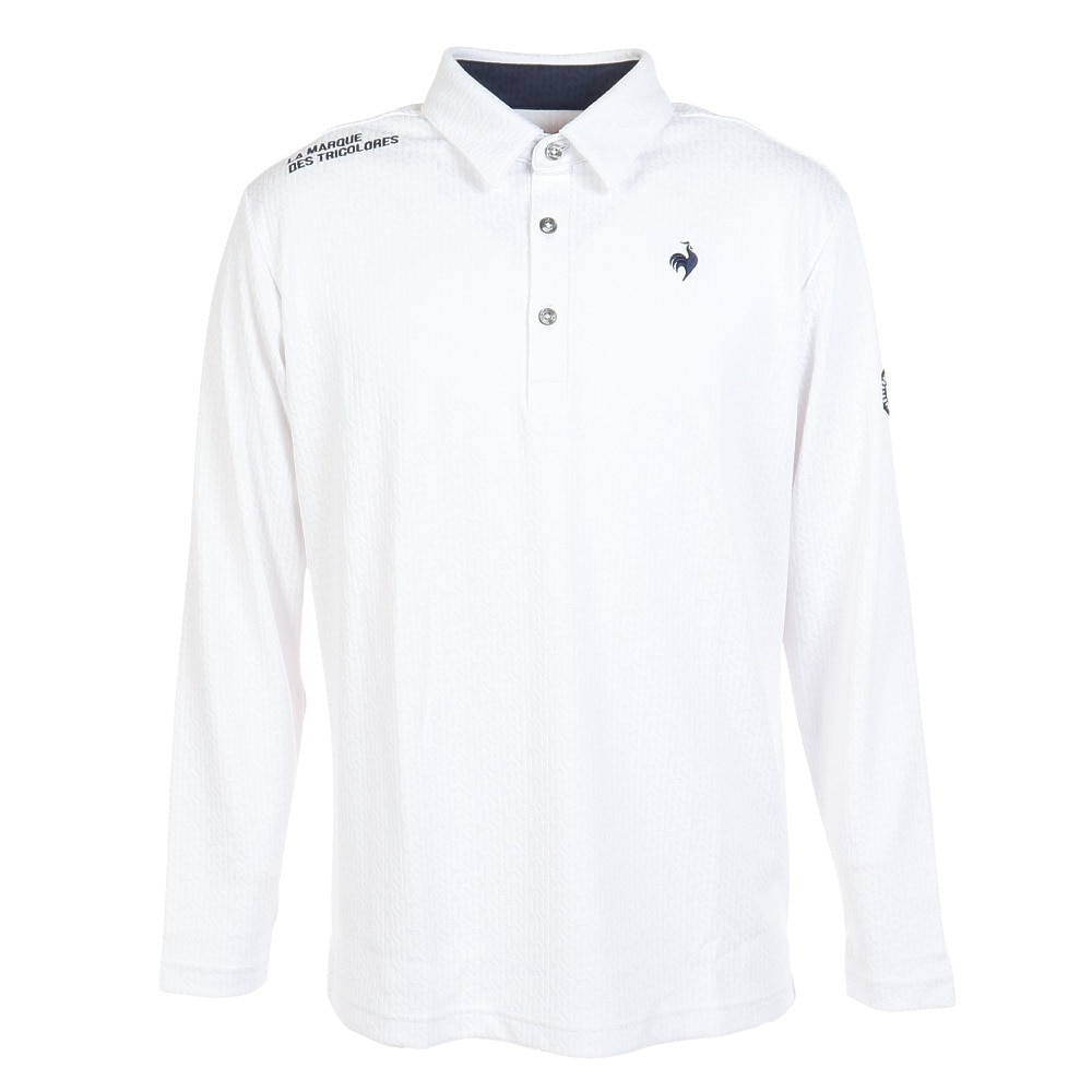 ルコックスポルティフ（lecoqsportif）（メンズ）ゴルフウェア 吸汗 速乾 地柄ジャガード長袖シャツ QGMWJB05 WH00
