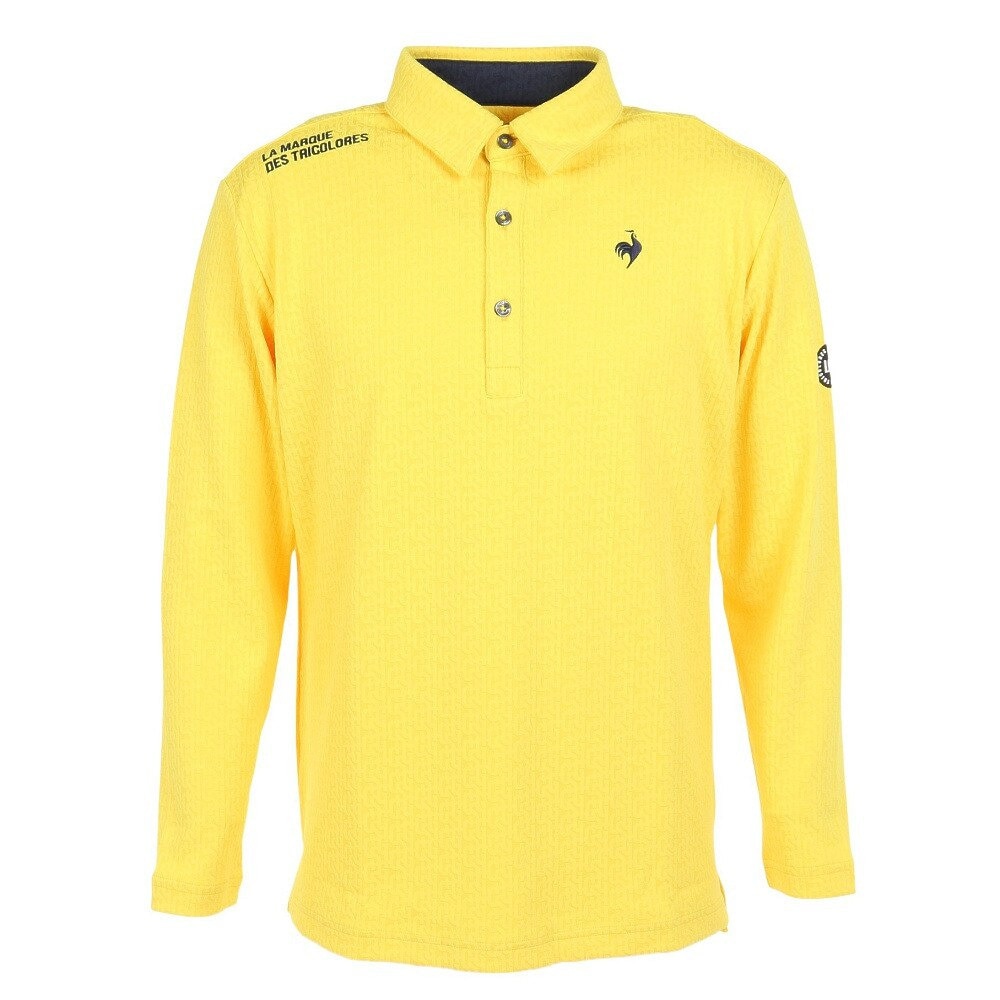 ルコックスポルティフ（lecoqsportif）（メンズ）ゴルフウェア 吸汗 速乾 地柄ジャガード長袖シャツ QGMWJB05 YL00