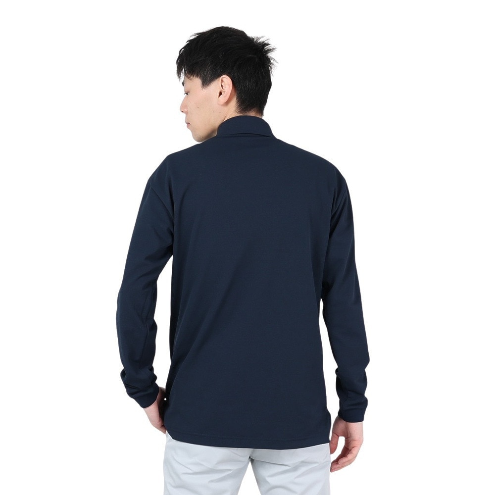 ルコックスポルティフ（lecoqsportif）（メンズ）ゴルフウェア 吸汗速乾 ストレッチフォーサー ベーシックデザイン長袖シャツ QGMXJB01 NV00
