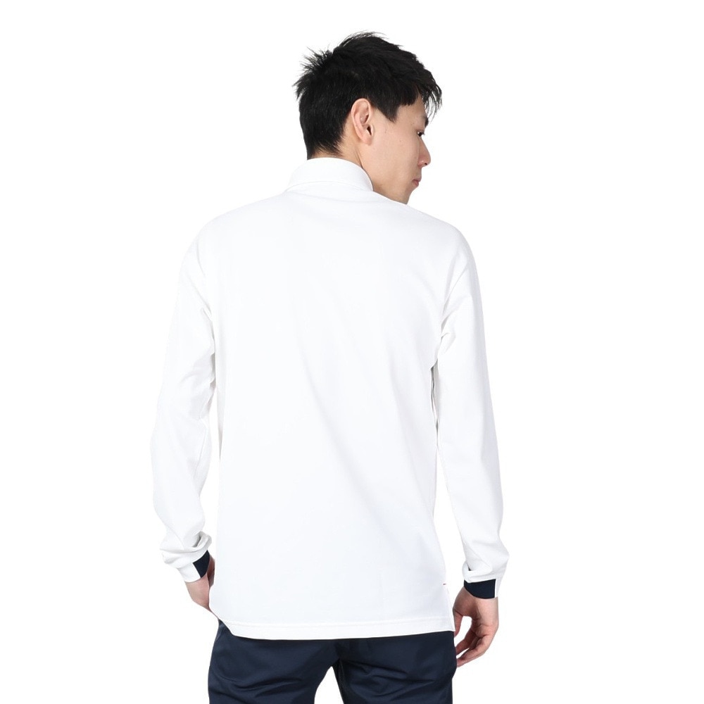 ルコックスポルティフ（lecoqsportif）（メンズ）ゴルフウェア 吸汗速乾 ストレッチフォーサー ベーシックデザイン長袖シャツ QGMXJB01 WH00